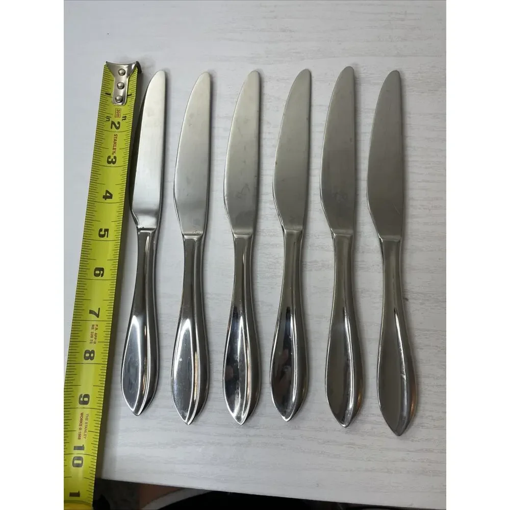 Lot of 6 Cuisinart Irais CF-01-C45 Stainless Dinner Knives Replacement Flatware